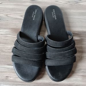 Cole Haan Black Strappy Slide Sandals